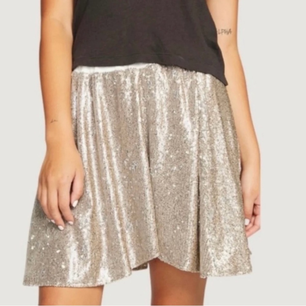 Chaser gold sequin skirt